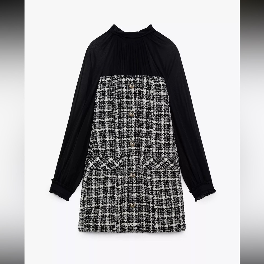 Zara Contrasting Structured mini dress